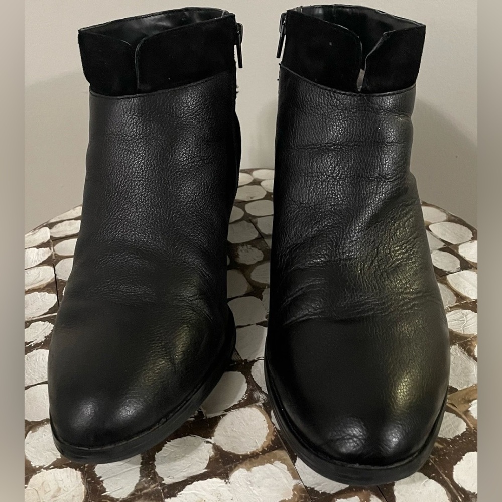 Naturalizer Wanya Comfort Ankle Boots Black Leather Suede 12 Medium - Picture 5 of 8
